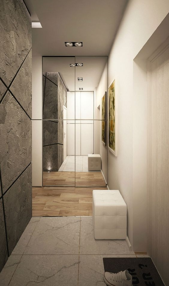 Дизайн обоев в коридоре дома