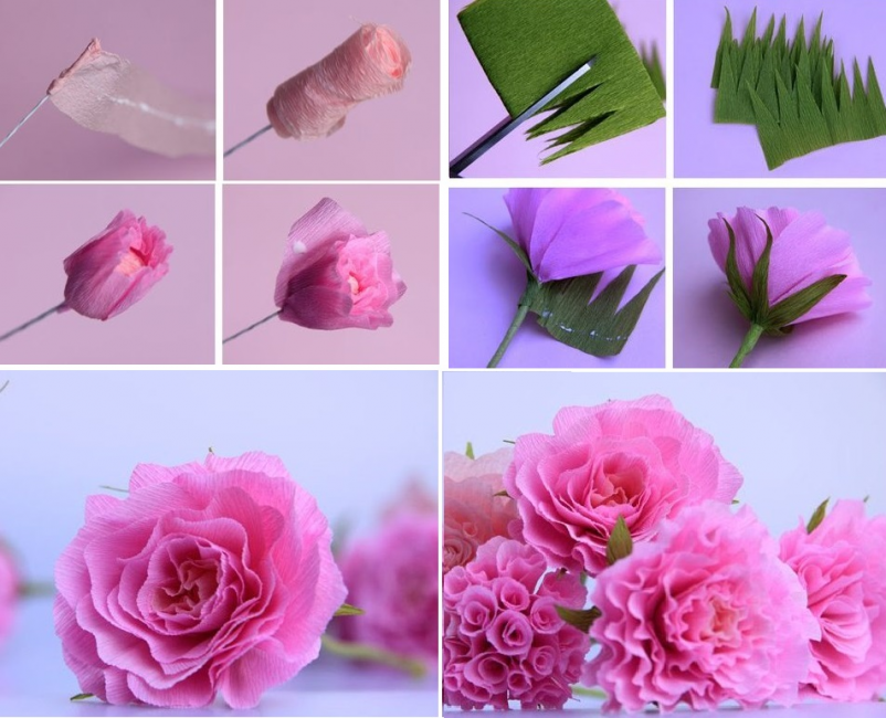 Цветы из гофрированной бумаги ТОП 800 фото, схем и шаблонов