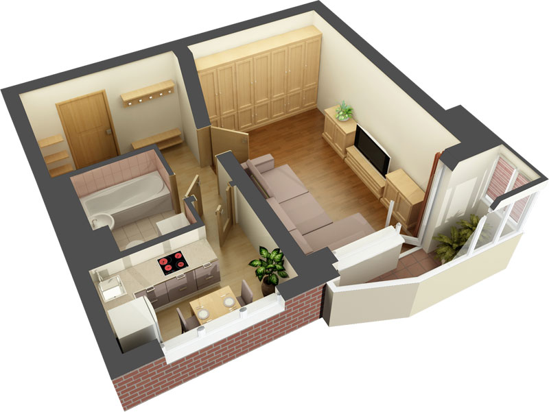 Квартира 40 кв. м. — 130 фото идей дизайна, планировки и зонирования однокомнатной квартиры