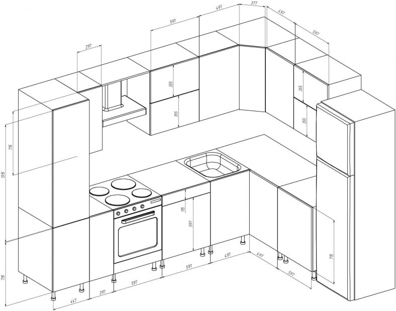 Планировка кухни 4х4 в частном доме