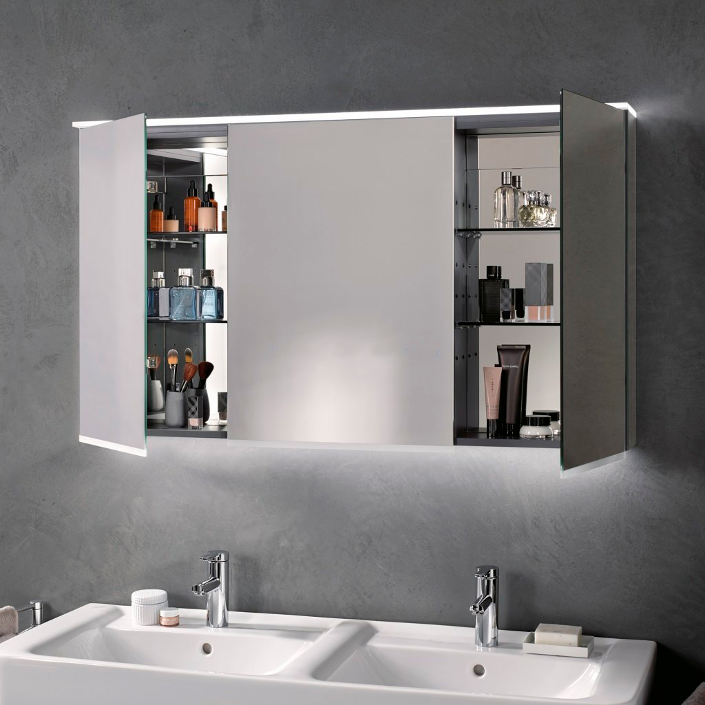 Шкаф зеркальный навесной в ванную - 87 фото