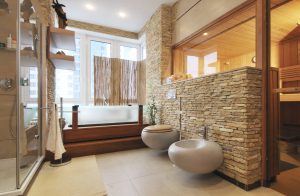 Отделка Ванной комнаты искусственным камнем: Умывальник, столешница, полки. Особенности использования материала