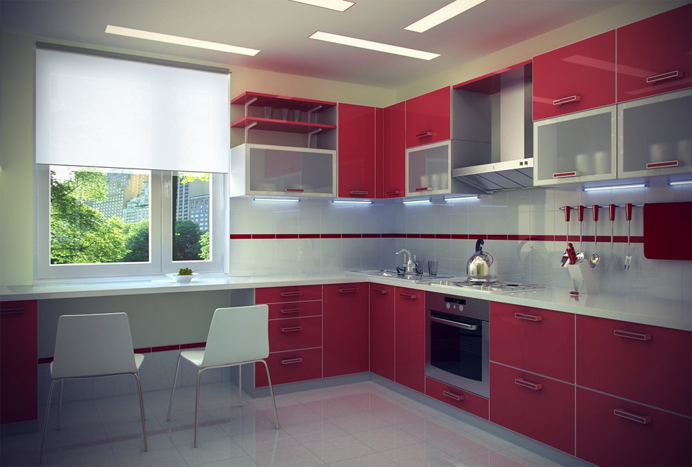 Красная кухня: как правильно оформить интерьер