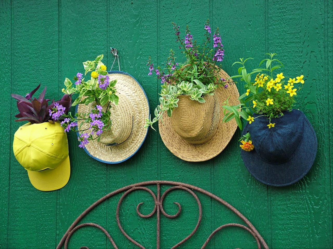 Шляпа растение. Украшения для сада и огорода. Декор для дачи. Декор огорода. Креативный декор сада.