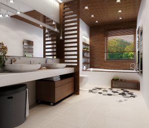 Дизайн ванной в деревянном доме (200+ Фото): Отделка своими руками (потолок, пол, стены)