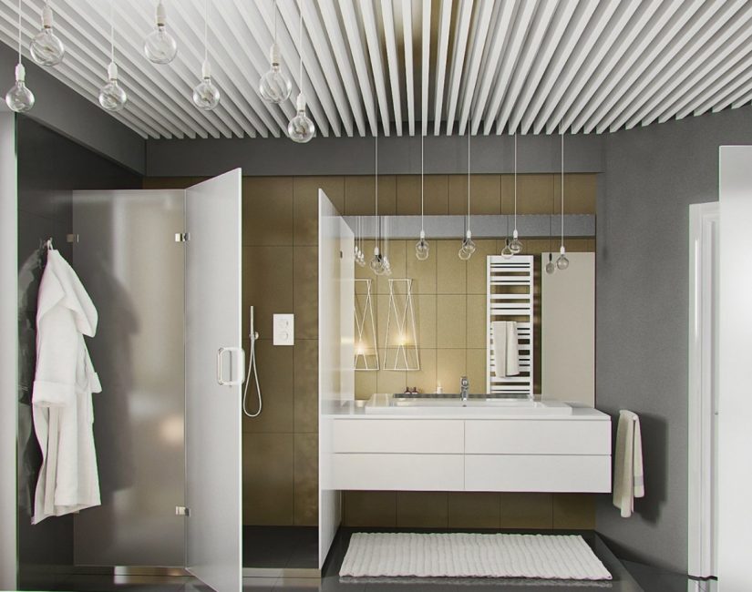 Реечный потолок в ванной комнате – функциональное, стильное и простое решение