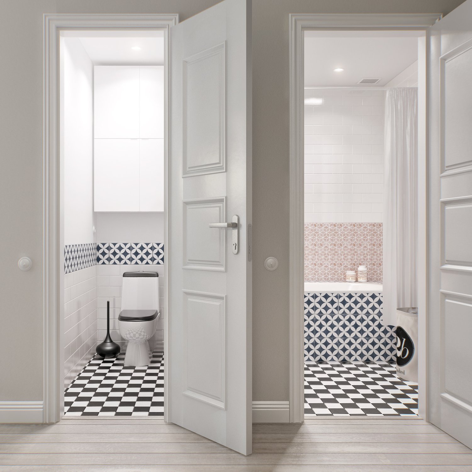Дизайн дверей в ванную комнату и туалет