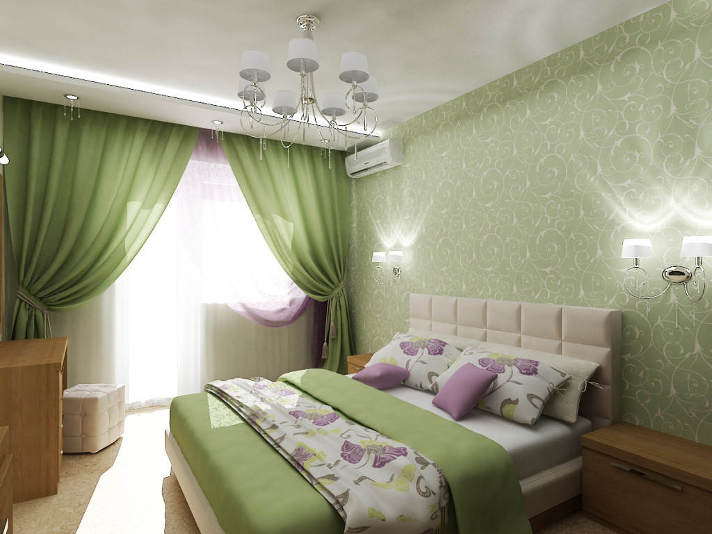 Зеленая Спальня Дизайн Фото