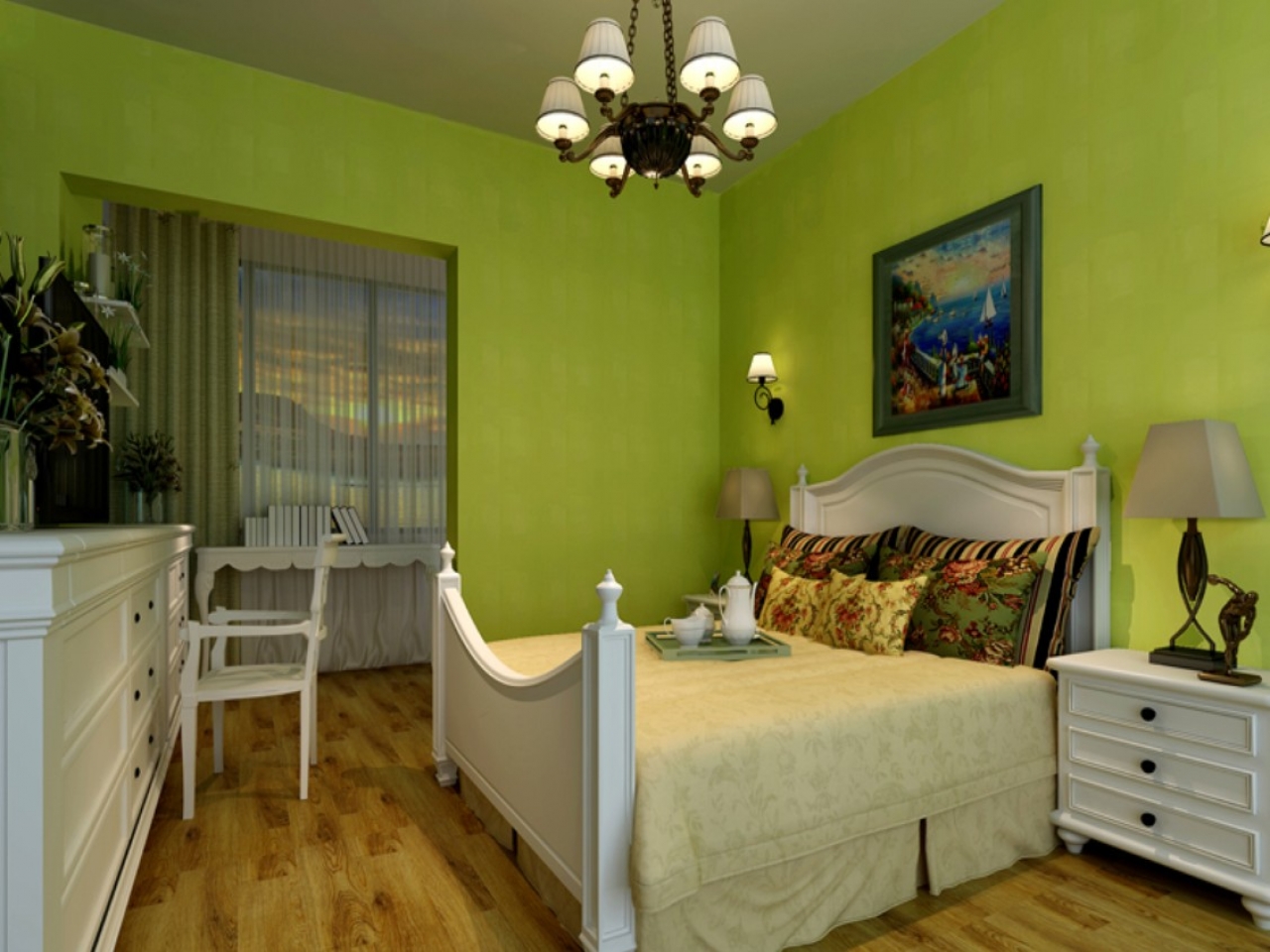 Фото дизайн спальни в зеленых тонах фото