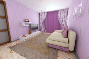 Обои сиреневого цвета в дизайне гостиной, спальни и других комнатах. Удачные комбинации и сочетания (90+ Фото)