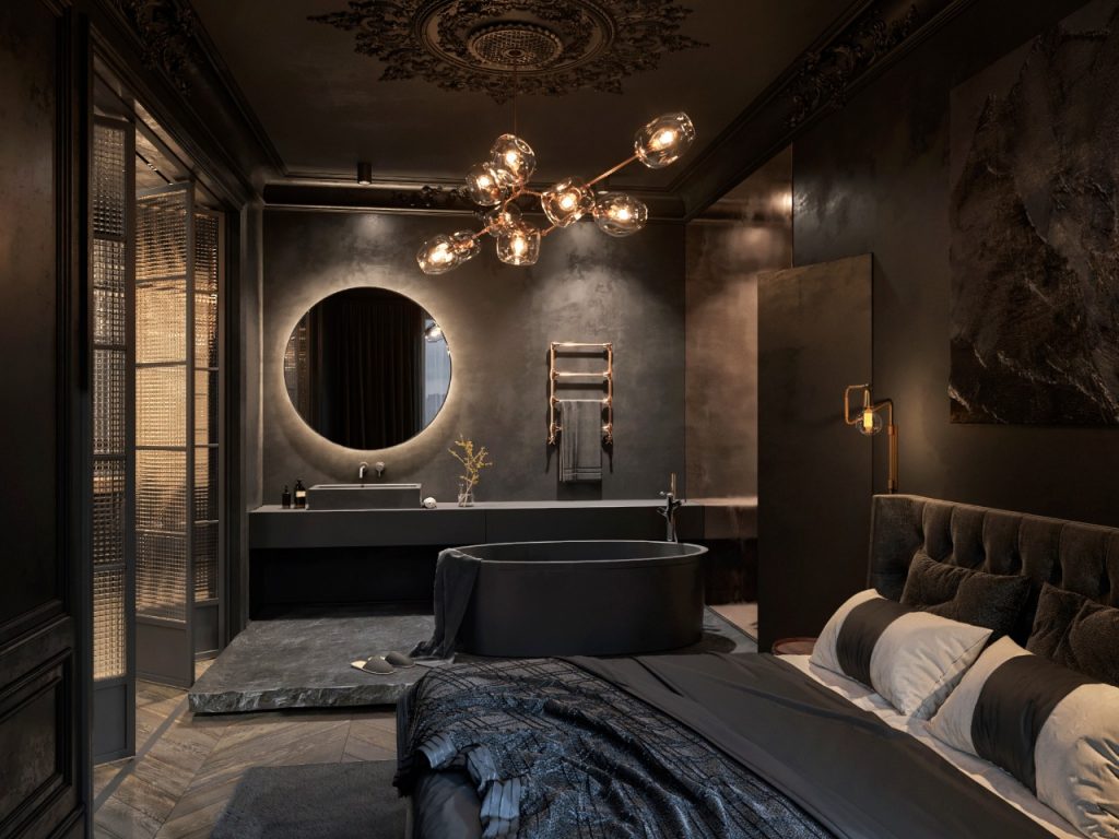 Crna spavaća soba: fotografije u unutrašnjosti, dizajnerske značajke, kombinacije