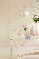 Бежевые обои в интерьере — 175+ (Фото) Комбинированных Сочетаний (в кухне, гостиной, спальне)