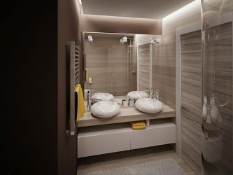 Отделка Ванной комнаты искусственным камнем: Умывальник, столешница, полки. Особенности использования материала