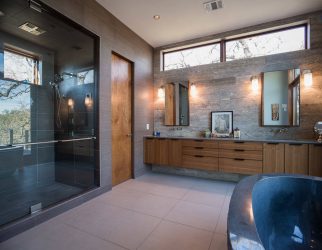 Дизайн ванной в деревянном доме (200+ Фото): Отделка своими руками (потолок, пол, стены)