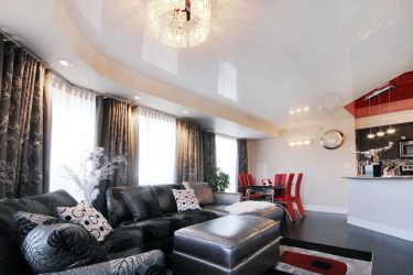 Двухуровневые потолки в зале:  Материалы, интересные сочетания, идеи по дизайну (135+ Фото)