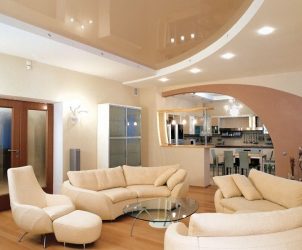 Двухуровневые потолки в зале:  Материалы, интересные сочетания, идеи по дизайну (135+ Фото)