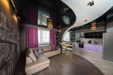 Двухуровневые потолки в зале:  Материалы, интересные сочетания, идеи по дизайну (135+ Фото)