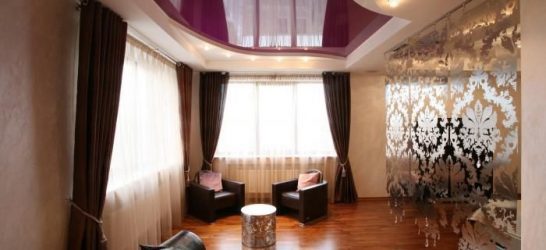 Двухуровневые потолки в зале:  Материалы, интересные сочетания, идеи по дизайну (135+ Фото)