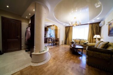 Двухуровневые потолки в зале:  Материалы, интересные сочетания, идеи по дизайну (135+ Фото)