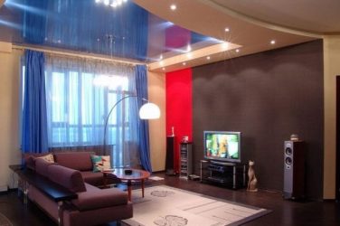 Двухуровневые потолки в зале:  Материалы, интересные сочетания, идеи по дизайну (135+ Фото)