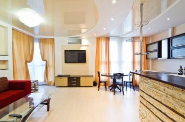 Двухуровневые потолки в зале:  Материалы, интересные сочетания, идеи по дизайну (135+ Фото)