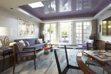 Двухуровневые потолки в зале:  Материалы, интересные сочетания, идеи по дизайну (135+ Фото)