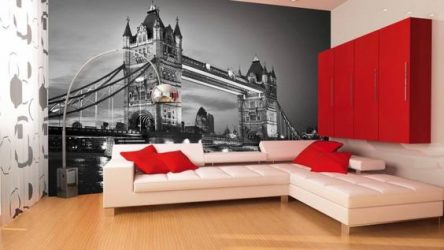 Фотообои на стене в Гостиной, Спальни, Кухни и Детской: 205+ Фото Привлекательных интерьеров