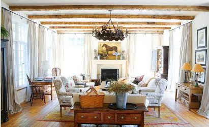 Интерьер гостиной в стиле Прованс – очарование Франции в вашем доме (170+ Фото)