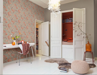 Комбинируем обои для выразительности дизайна : 135+ (Фото) Интерьеров спальни, гостиной, детской