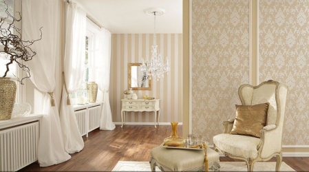 Комбинируем обои для выразительности дизайна : 135+ (Фото) Интерьеров спальни, гостиной, детской