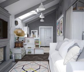 Дизайн дома с мансардой (170+ Фото) — Варианты отделки интерьера комнаты