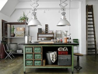 Урбанистический шик кухонь в стиле лофт — 255+ (Фото) Индустриальной атмосферы