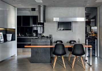 Урбанистический шик кухонь в стиле лофт — 255+ (Фото) Индустриальной атмосферы