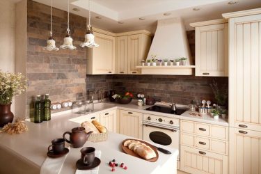 Дизайн красивых Кухонь в стиле Прованс: 240+ Фото Современных Оформлений (стены, потолок, шторы)