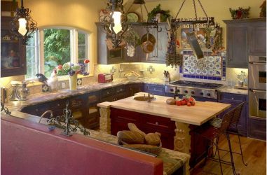 Дизайн красивых Кухонь в стиле Прованс: 240+ Фото Современных Оформлений (стены, потолок, шторы)