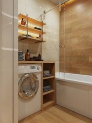 Современный модный дизайн совмещенной ванной комнаты со стиральной машиной. ТОП-10 идей для экономии пространства + 50 ФОТО