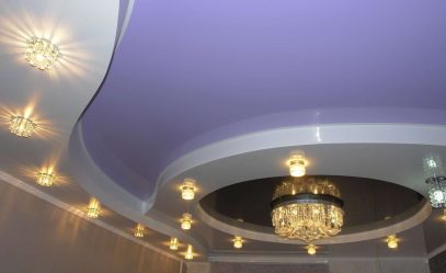 Современные натяжные потолки (матовые, глянцевые, двухуровневые). Выбор и установка от А до Я + 230 ФОТО