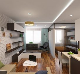 230+ Фото Идей интерьеров 1-й (однокомнатной) Квартиры в 40 кв.м. Простой и стильный современный дизайн