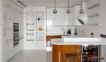 Отделка стен на кухне: 205+ Фото Вариантов (панели, ламинат, штукатурка). Как сочетать практичность с эстетикой?