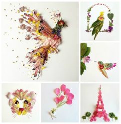 Изготовление поделок из сухих листьев на листе бумаги А-4 Своими руками + Мастер-класс: гербарий для декора