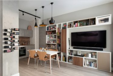 Полка для телевизора на стену (295+ Фото): Нюансы оформления (навесная, угловая, стеклянная)