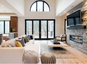 Полка для телевизора на стену (295+ Фото): Нюансы оформления (навесная, угловая, стеклянная)