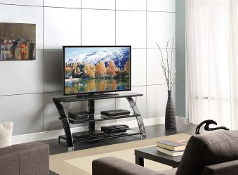 Полка для телевизора на стену (295+ Фото): Нюансы оформления (навесная, угловая, стеклянная)