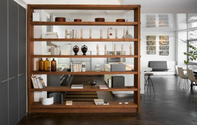 Стеллажи для комнат различной функциональности: 220+Фото Удобных зонирований для детской, гостиной