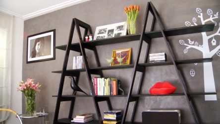 Стеллажи для комнат различной функциональности: 220+Фото Удобных зонирований для детской, гостиной