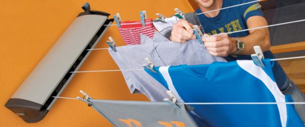 85+ Фото Приспособлений для Сушки белья на балконе своими руками: Вешалка, Лианы, Веревки. Какой Вариант выбрать?