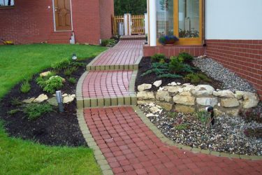 Дорожки на даче из тротуарной плитки — Дизайн красивого двора (120+ Фото)