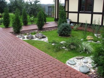 Дорожки на даче из тротуарной плитки — Дизайн красивого двора (120+ Фото)