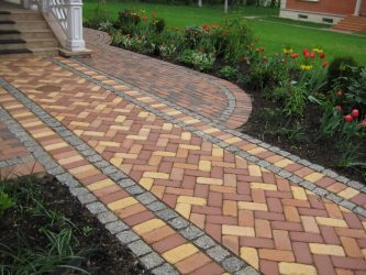 Дорожки на даче из тротуарной плитки — Дизайн красивого двора (120+ Фото)