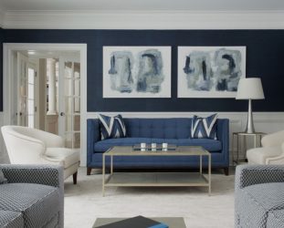 Синий цвет в интерьере — Цвет неба и моря (215+ Фото) Эксклюзивного дизайна